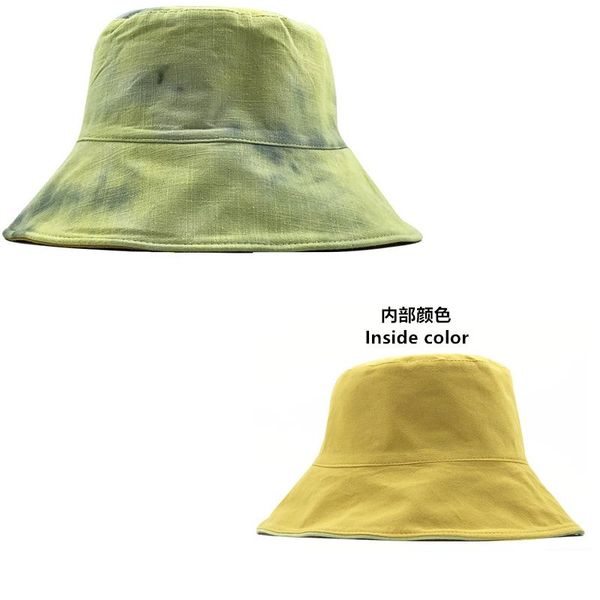 

new summer bonnet graffiti pink green tie dye bucket hat reversible outdoor fishing fisherman caps women mens chapeau femme bbyjds, Black;white