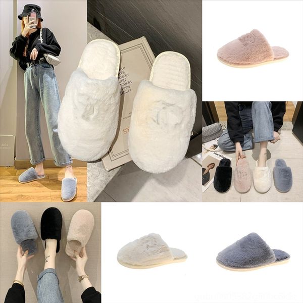 

6wmri fur casual fur sonic plush slipper kid shoes flock slides low slipers slippers luxury plush flat soft basic with women autumn, Black