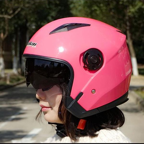 

motorcycle 3/4 anti-uv dual visors helmet scooter vintage helmets motocicleta cascos moto dot ece motorbike men woman helmet