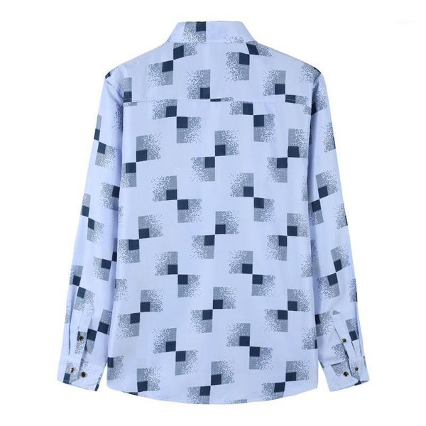 

2020 autumn new men's plaid shirt stylish casual large size long sleeve shirt printed plus size 5xl 6xl 7xl1, White;black