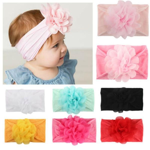 

toddler infant girls kids baby bow hairband headband stretch turban knot head wrap1, Slivery;white