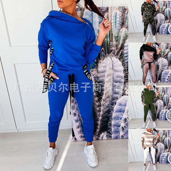 

hooded 2020 new fashion casual street sports suit, Gray