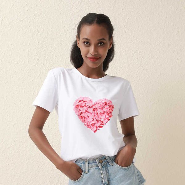 

women summer love printed funny short sleeve t shirts women's clothing white tshirt o-neck harajuku tees femme