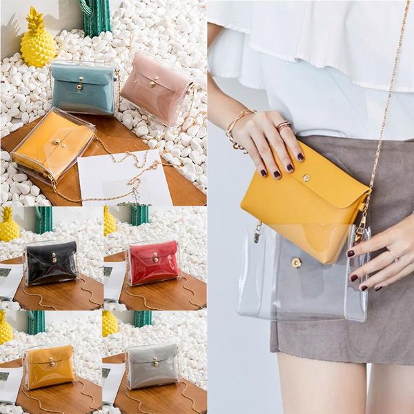 

transparent shoulder bags women mini solid color purse handbags korean style girls candy color crossbody clutch phone purse bag