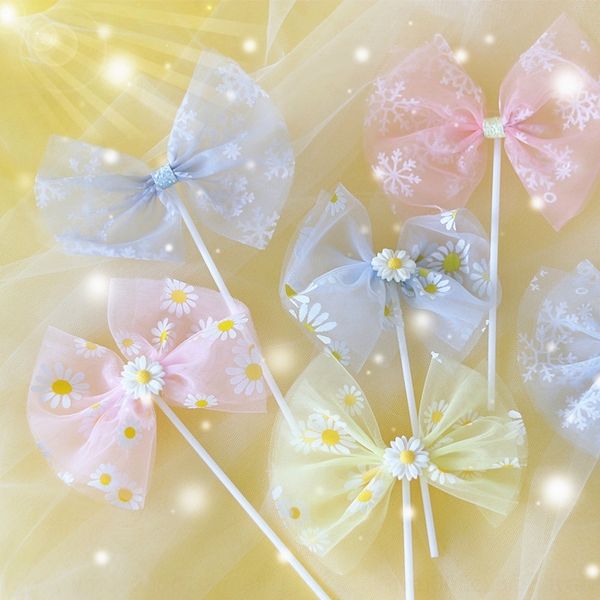 

rrkh5 ins style daisy series organza bow fashion beautiful girl baked butterfly ins decoration baking style daisy series organza fashion bow