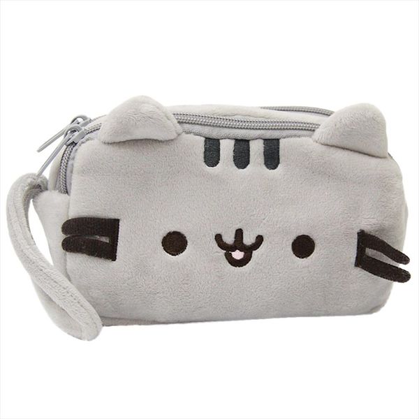 

cute cat cartoon pencil case cute plush pen bag large capacity makeup pouch cosmetic bag kid stationery gift handbag