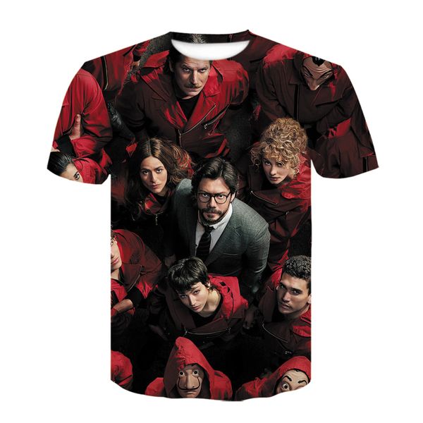 

house of paper la casa de papel black 3d print shirts anime aesthetic graphic men clothing