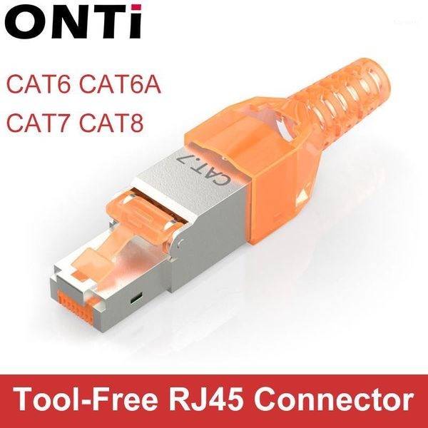 

onti 10pcs tool-shielded rj45 cat 7 / cat6a termination plug cat7 plug / cat7 connector cat6a connectors modular 23/24awg1