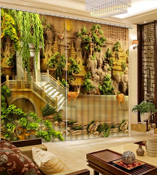 

3d emboss stereoscopic 3d curtains drapes for living room room office l home wall custom window curtain decoration
