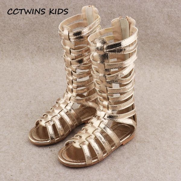 

cctwins kids 2020 summer baby girl knee high gladiator sandal kid fashion soft flat children beach gold shoe toddler bg0631, Black;red