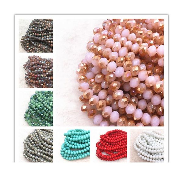 

30pcs/lot 8x6mm rondelle austria faceted crystal glass beads loose spacer round beads diy jewelry making for brace jllsik