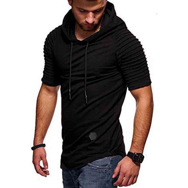 

Men's T-Shirts Black and white in four colors T-shirt sports T shirt with strip fitness hoodie casual ZMSL, White;black