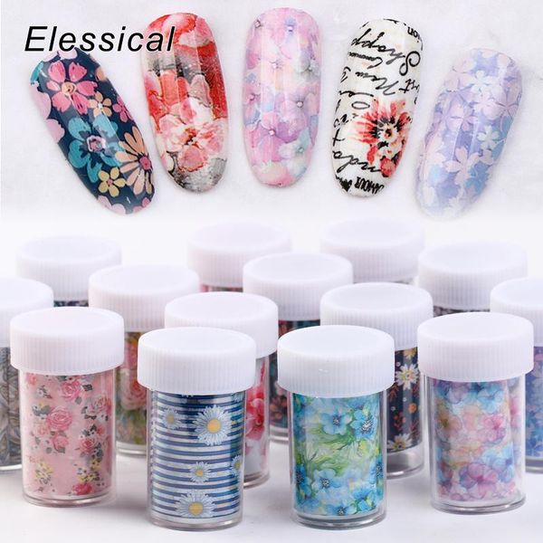 

stickers & decals 100*4cm flower design nail art colorful transfer foils sticker for decoration manicure tool diy, Black