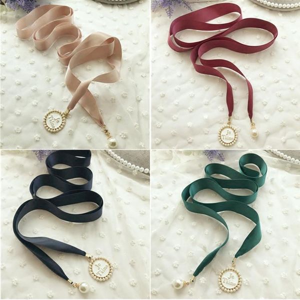 

5 color innovative temperament ribbon belt simple dress decorative ribbon waist rope small fragrance pendant, Black;white