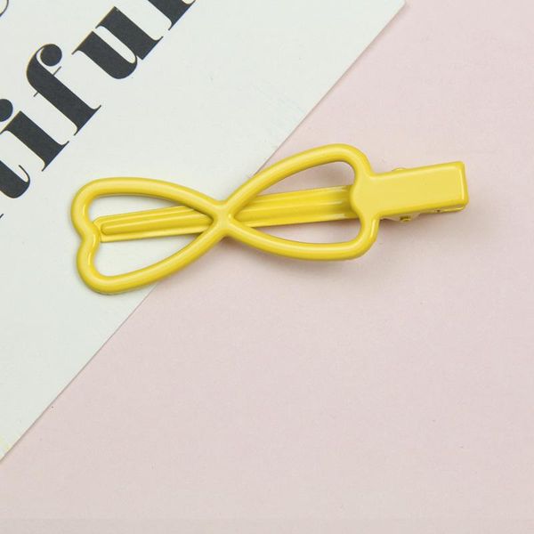 

2pcs bow duckbill hair clip candy color hairpins cute for baby girls children paint metal barrette hair accessoirs modeling tool wmtwys, Black;brown