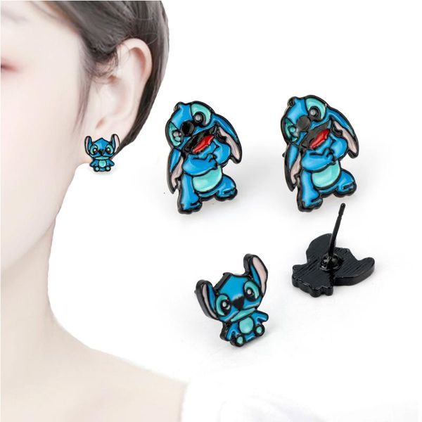 

lovely cartoon ear studs lovely stud earrings for women girls fashion jewelry earring gift, Golden;silver