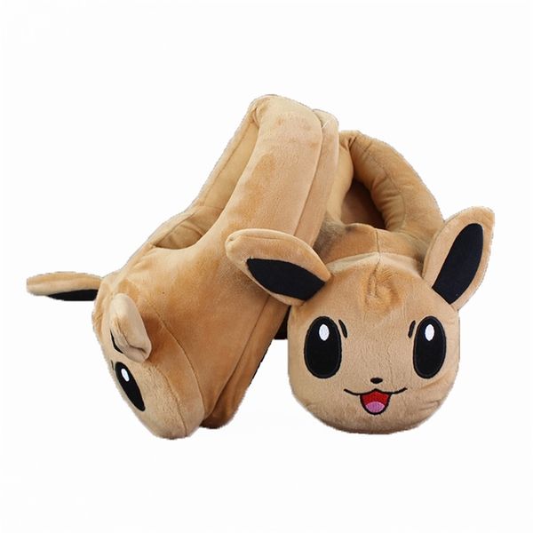 

27cm cartoon eevee plush indoor slippers stuffed shoes toys y200703