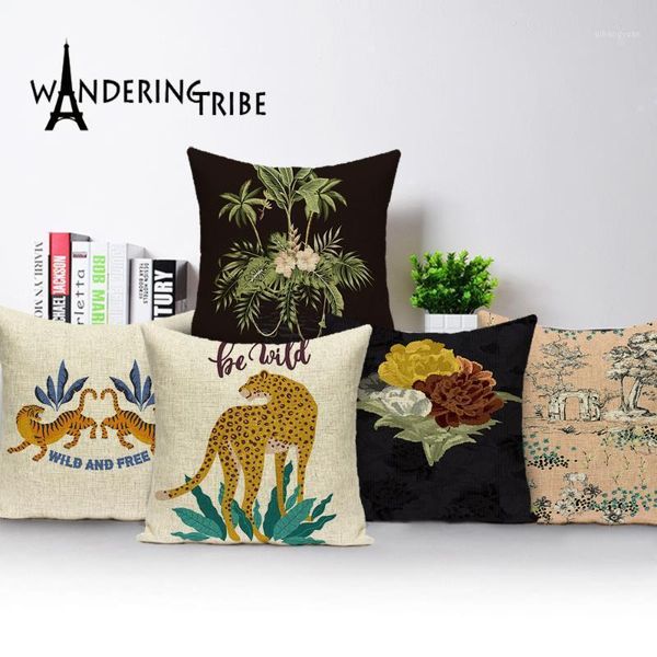

cute tiger cushion case autumn and winter home decoration pillows cases animal sofa cushions cover linen pillow covers cojines1