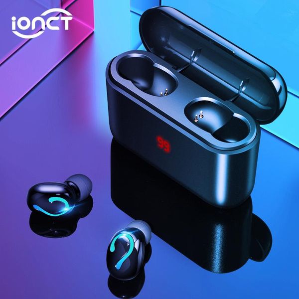 

ionct q32 tws 5.0 bluetooth earphones headset stereo wireless earphone sport earbud wireless earphone charging box power display
