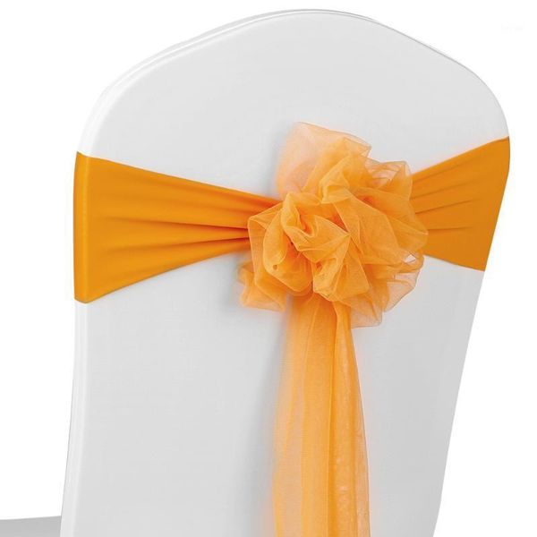 

sashes 10pcs wedding flower spandex chair elastic bow sash covers for banquet decoration event supplies1