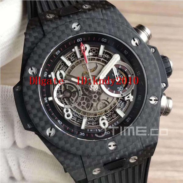 

carbon fiber case 411.qx.1170.rx business watch sapphire crystal chronograph edition 45.5 mm water resistant a.1241 mechanical, Slivery;brown