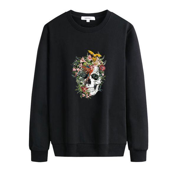 

men diy sweatshirts 2020 casual solid color long sleeve hoodies unique printed with flower mens pullover fashion diy clothing