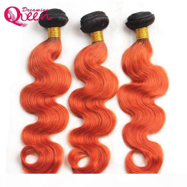 

#t1b 350 ombre brazilian body wave human hair extensions 3 pcs brazilian virgin human hair ombre bundles ombre hair weaves ing, Black