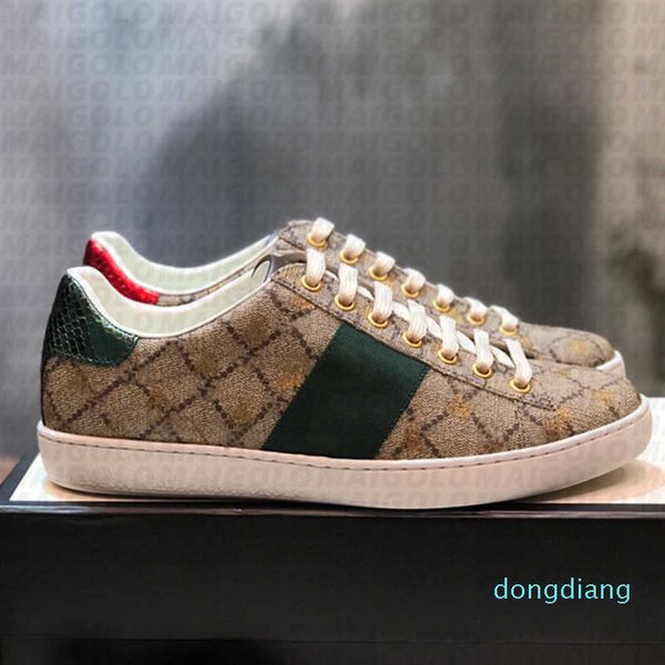 

50%off casual dress shoes men women luxury sneaker cow leather pattern red bottom tiger red green stripes sports white desig, Black