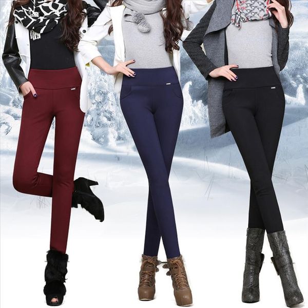 

womail s 4xl 3 colors winter leggings womens warm leggings high waist thick velvet legging solid all match women new, Black