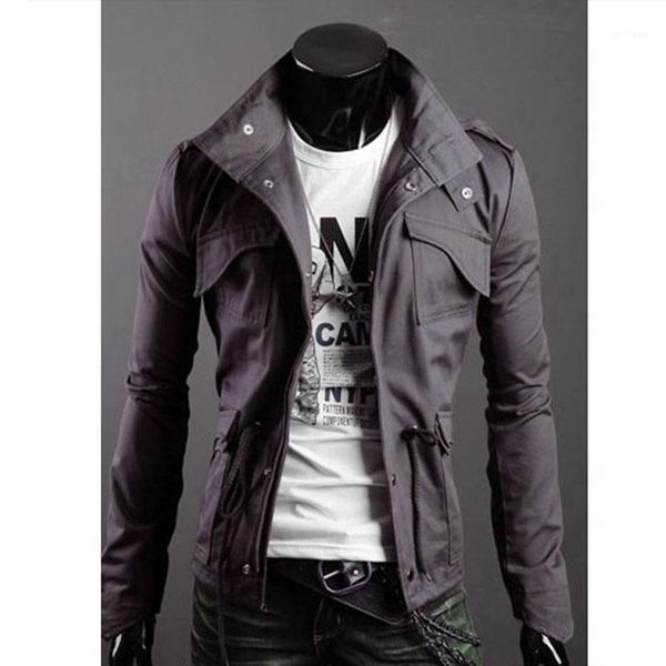 

faroonee men's autumn bomber jacket long sleeve multi pockets jacket casual sportwear coat zipper coat hoodies jackets1, Black;brown