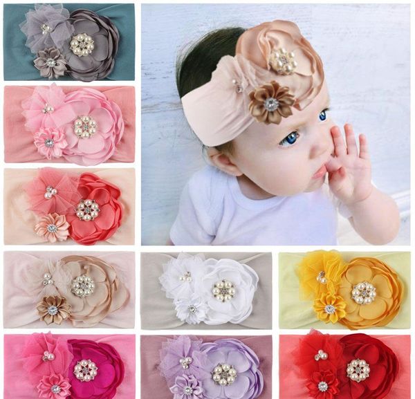

diy flower baby headband with pearl baby girl headbands princess kids headband baby designer head band designer headbands hair njlyh c47os, Slivery;white