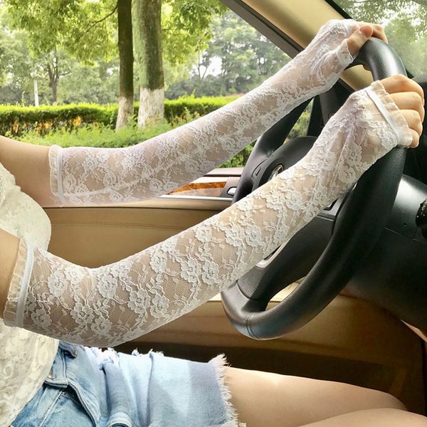 

мода лето sun proof женские перчатки кружева sexy открытый подарков вождение с длинным рукавом свадебные половина finger упругие изысканный, Blue;gray