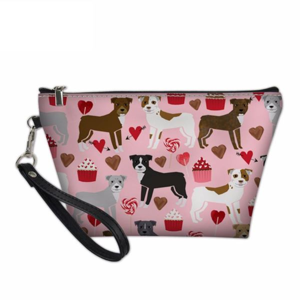 

noisydesigns cosmetic women makeup bag ladies cosmetics organizer travel pitbull floral printing quality make up bag wholesale
