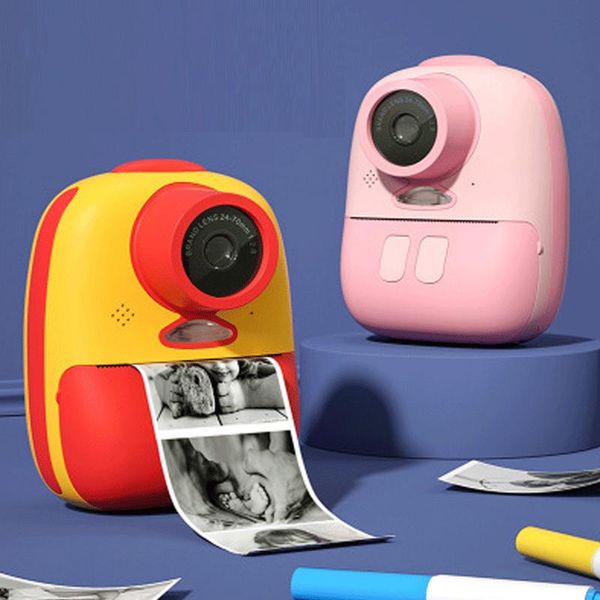 

children kid instant print cam for boy girls educational toys hd 1080p dual lens cartoon mini camera toy birthday christmas gift