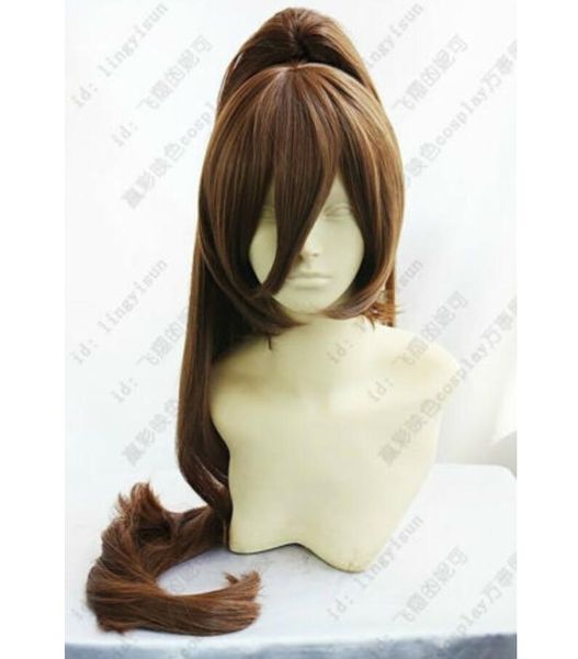 Moda Brown Cosplay Party Wig Hair Longo Clip Costureiro