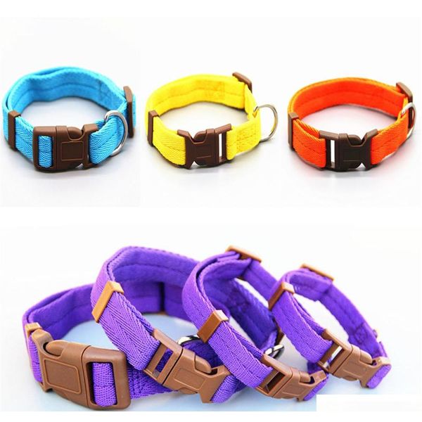 

pet dog collar nylon dog collar neck strap adiustable 4 sizes 7 colors optional for small and medium dogs puppies also pet cats, kitten mqn