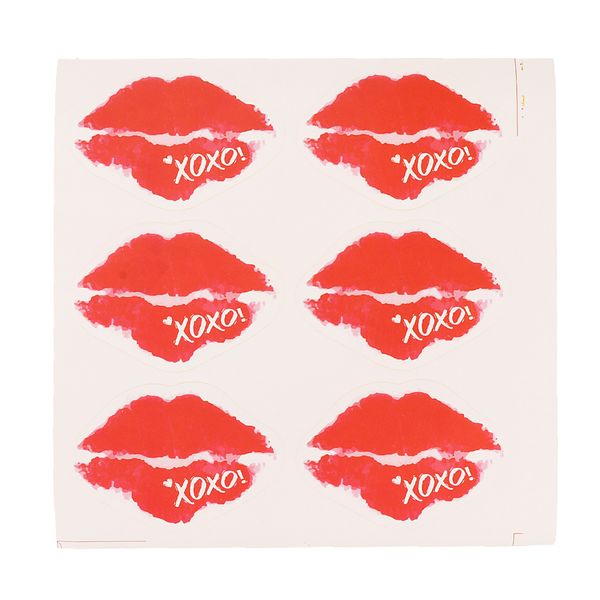 

10 x 6pcs kiss lips xo xo sealing stickers envelope card paste diy craft