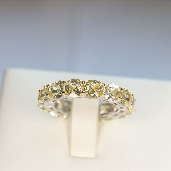 

the whole row 5a zircon women ring, made of solid silver 925 square cushion cutting 5 mm size 5 6 7 8 9 10 men ring bijoux femm j0112, Slivery;golden