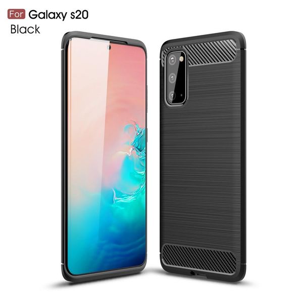 

for galaxy s20 brushed texture carbon fiber tpu case