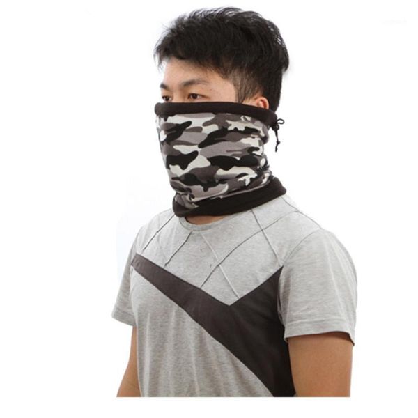 

cycling caps & masks winter bandana outdoor fleece neck warmer gaiter thermal half face cover snowboard ski hiking tube mask scarf men women, Black