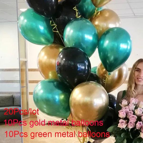 

20шт золото серебро фиолетовый зеленый металл латексные шары свадебные украшения баллоны chrome metallic globos birthday party для взрослых