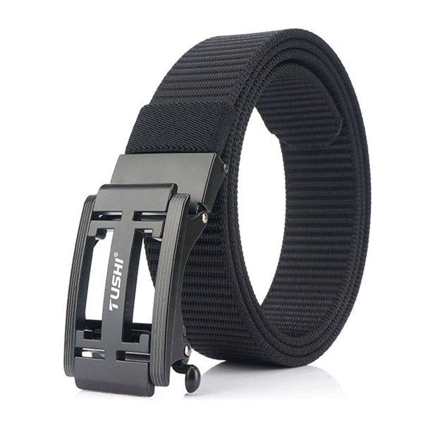 

zinc new outdoor trend alloy canvas automatic buckle men casual nylon jeans belt designer belts for trousers, Black;brown
