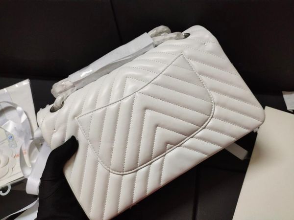 

genuine sheepskin leather women one shoulder bag crossbody bag silver/gold metal chain 8 color25.5cm