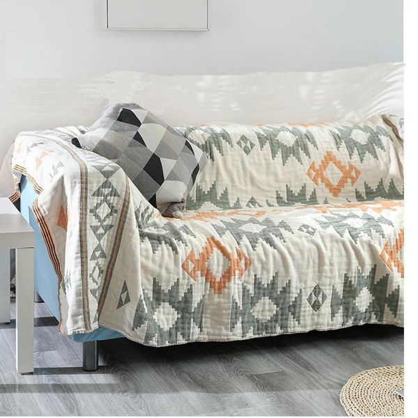 

junwell 100% cotton muslin sofa cover summer blanket bed spread travel breathable chic bohemia large soft throw blanket