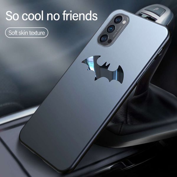 

ultra-thin metal bat phone case for oppo reno 4 3 2 r17 a91 a79 a11 find x2 f11 f9 pro luxury matte pc magnetic protection cover