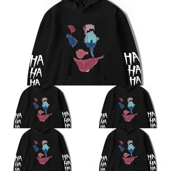 

xv8f9 joker clown heathley peripheral printed and wo hooded casual joker sweater sweaterclown heathley men's printed peripheral and wom, Black