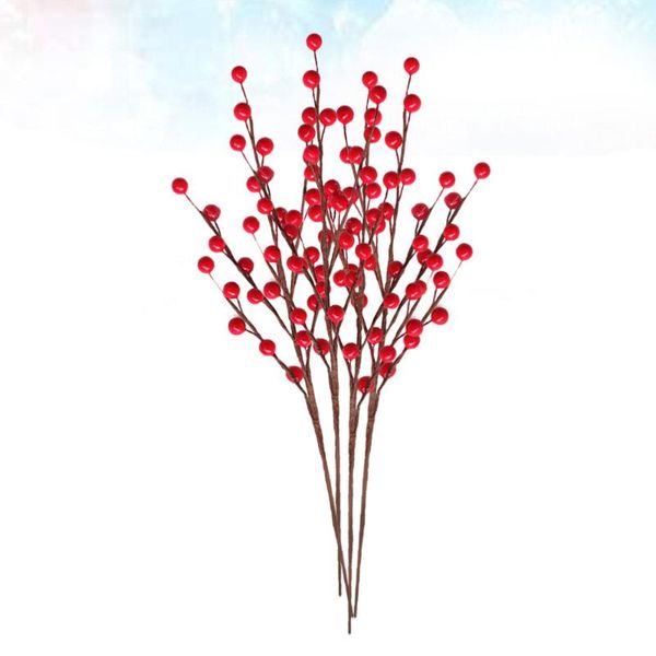 

4pcs diy xmas artificial berries stems christmas ornaments decoration simulation berries picks
