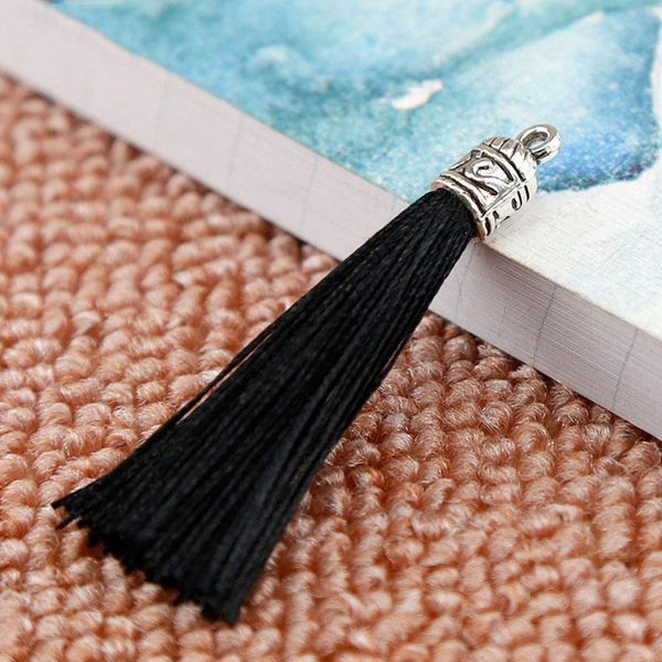 

mibrow 10pcs lot 6cm long silk tassel brush with metal caps for earrings tassel charms pendant fit diy jewelry making material h jlliaw
