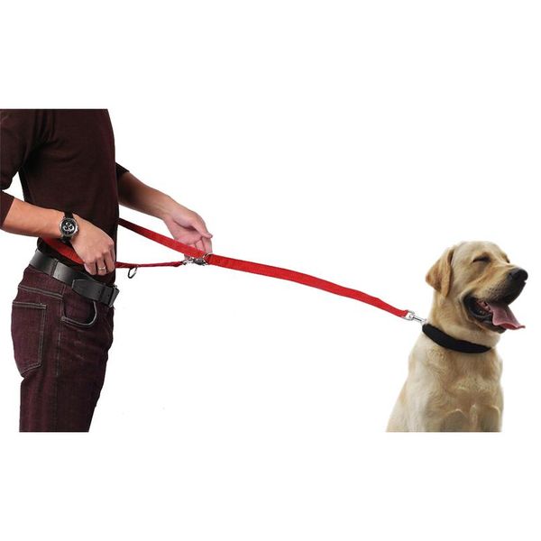 

6 way multi-functional nylon dog leash adjustable lead hands pet training leash black wmtecj