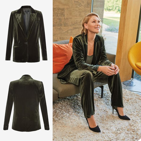 

женский костюм на заказ на заказ высочайшее качество бархат два куска с карманами пикированные отвороты одна кнопка outfit бесплатная достав, White